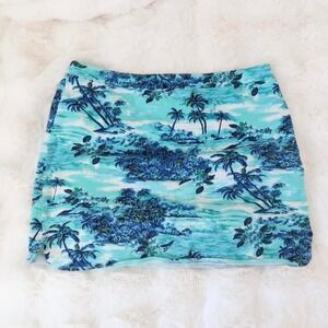 express vintage y2k hibiscus floral micro mini skirt blue yellow low rise